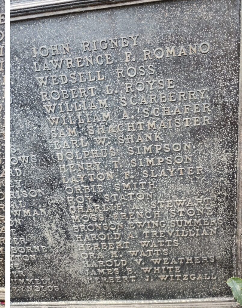 CABELL COUNTY WORLD WAR MEMORIAL ARCH PLAQUE E