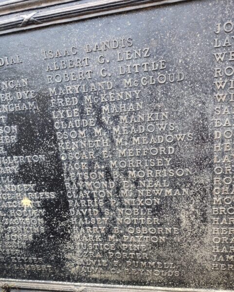 CABELL COUNTY WORLD WAR MEMORIAL ARCH PLAQUE D