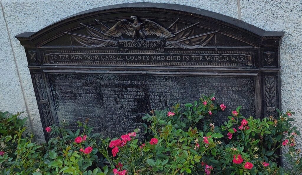 CABELL COUNTY WORLD WAR MEMORIAL ARCH PLAQUE A