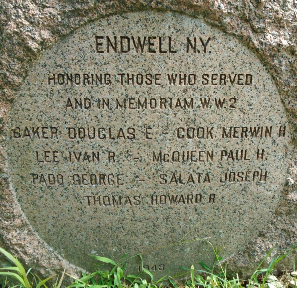 ENDWELL N.Y. W.W.2 MEMORIAL
