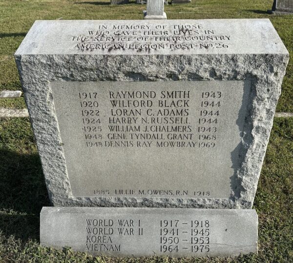 AMERICAN LEGION POST NO. 26 SUPREME SACRIFICE WAR MEMORIAL