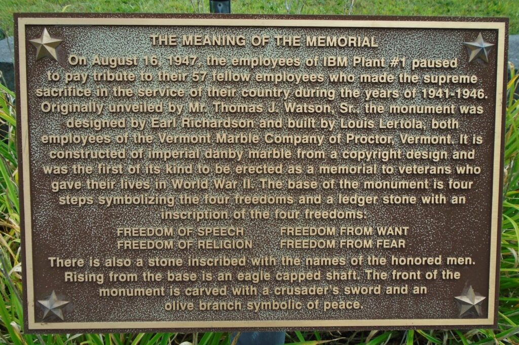 THE MEANING OF THE MEMORIAL PLAQUE