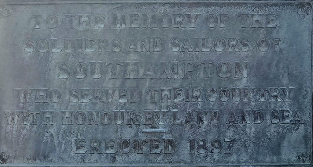 SOTHAMPTON SOLDIERS AND SAILORS MEMORIAL PLAQUE A