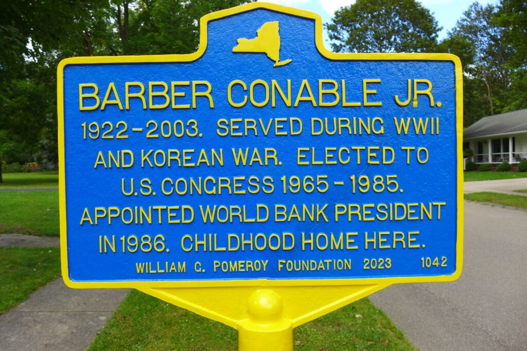 BARBER CONABLE JR. WAR MEMORIAL MARKER