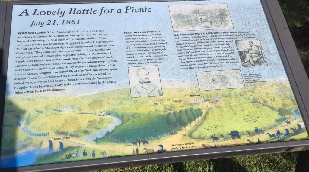 A LOVELY BATTLE FOR A PICNIC WAR MEMORIAL PANEL