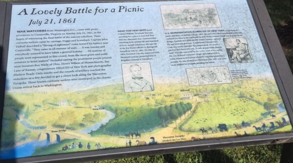A LOVELY BATTLE FOR A PICNIC WAR MEMORIAL PANEL