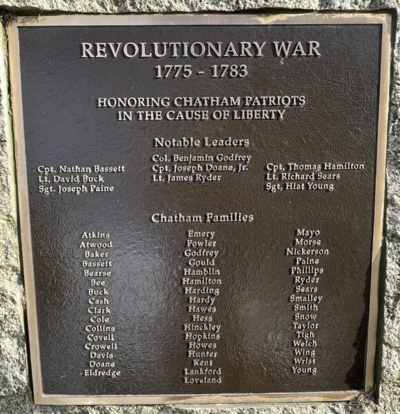 CHATHAM PATRIOTS REVOLUTIONARY WAR MEMORIAL PLAQUE