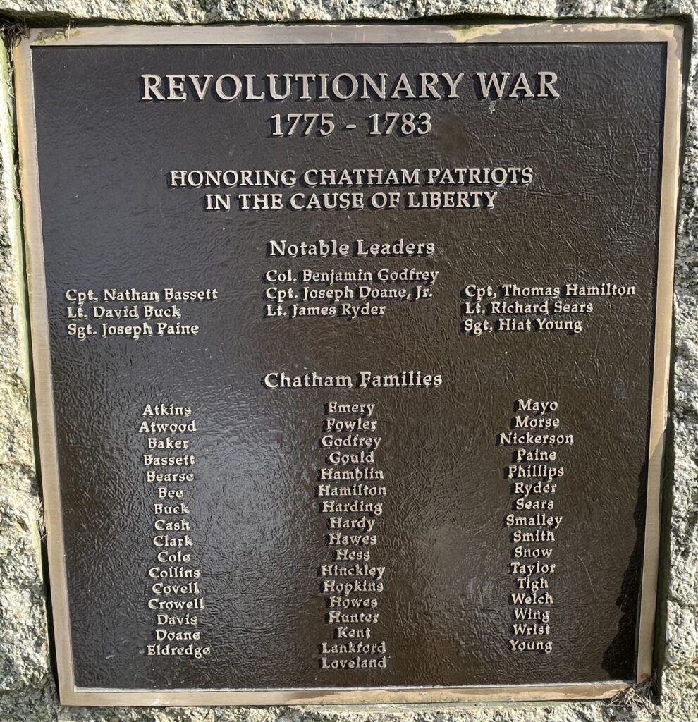 CHATHAM PATRIOTS REVOLUTIONARY WAR MEMORIAL PLAQUE