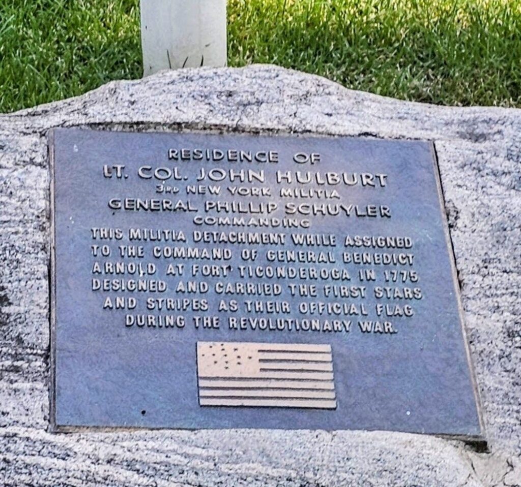 LT. COL. JOHN HULBERT RESIDENCE REVOLUTIONARY WAR MEMORIAL FLAGPOLE PLAQUE
