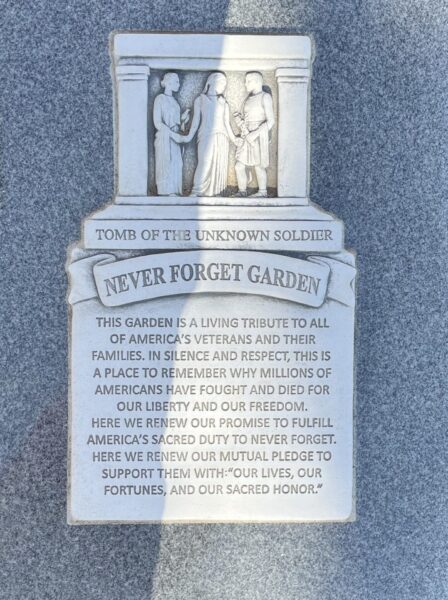MOUNT OLIVET CEMETERY NEVER FORGET GARDEN MEMORIAL STONE
