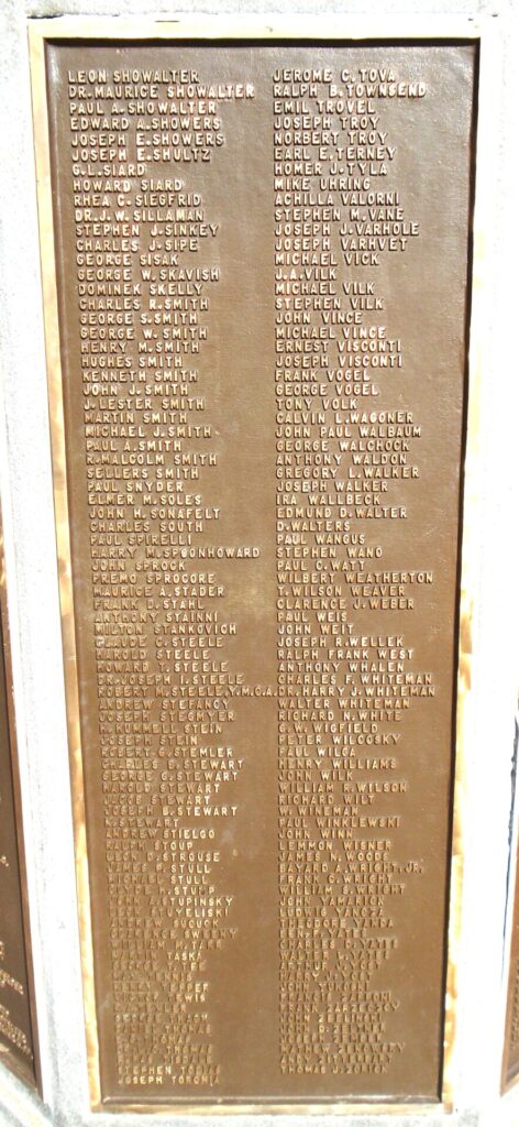 LATROBE, PA WORLD WAR MEMORIAL PLAQUE H