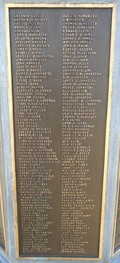 LATROBE, PA WORLD WAR MEMORIAL PLAQUE E