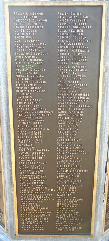 LATROBE, PA WORLD WAR MEMORIAL PLAQUE D