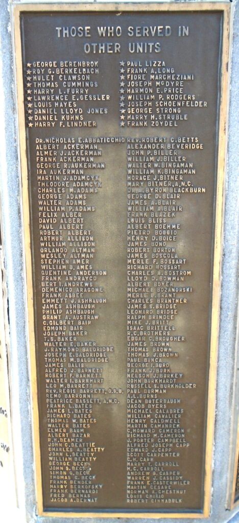 LATROBE, PA WORLD WAR MEMORIAL PLAQUE C