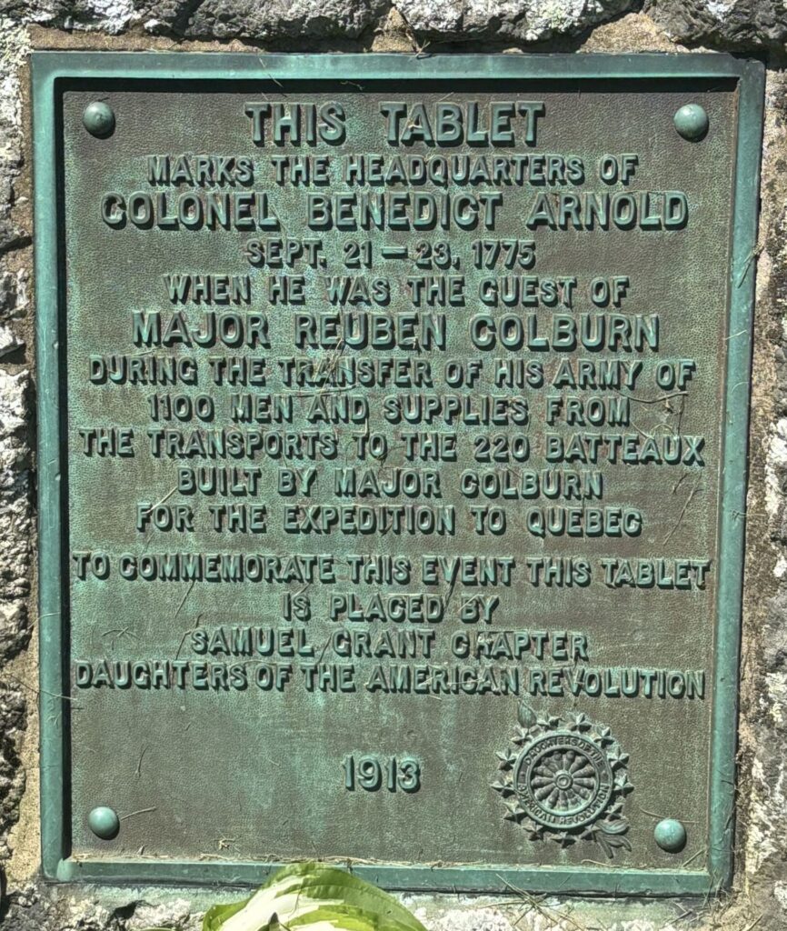 COLONEL BENEDICT ARNOLD REVOLUTIONARY WAR MEMORIAL PLAQUE