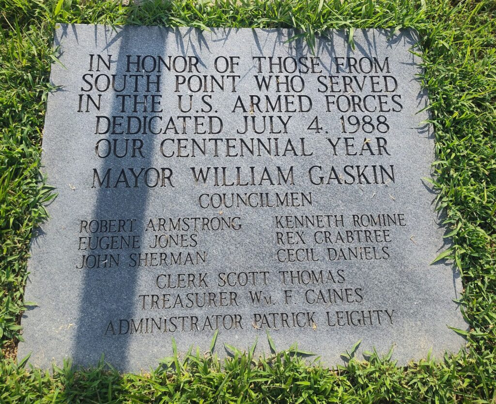 SOUTH POINT ARMED FORCES MEMORIAL FLAGPOLE STONE