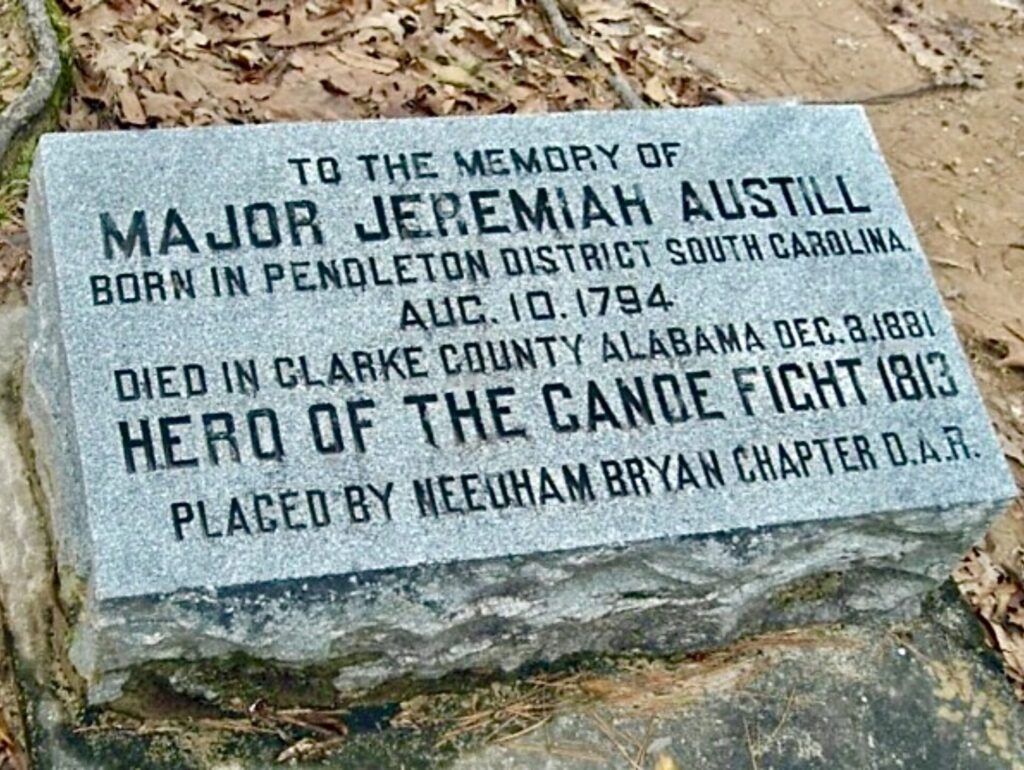 MAJOR JEREMIAH AUSTILL MEMORIAL CEMETERY STONE