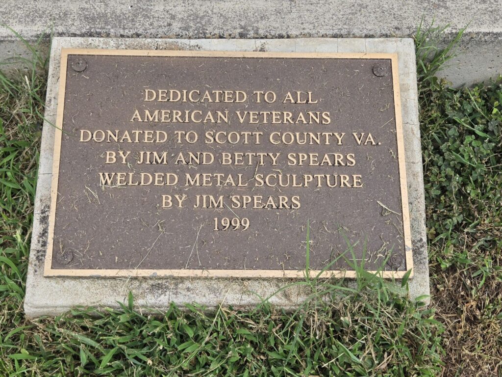 SCOTT COUNTY AMERICAN VETERANS WAR MEMORIAL PLAQUE