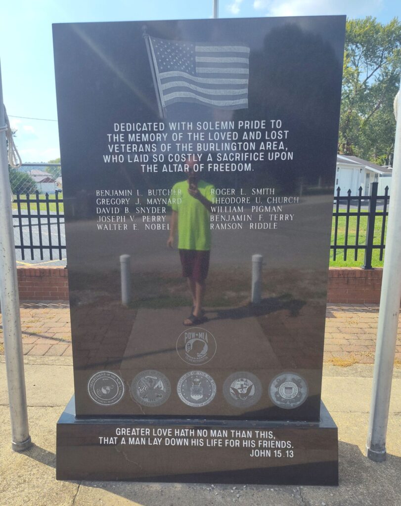 BURLINGTON AREA SUPREME SACRIFICE WAR MEMORIAL FRONT