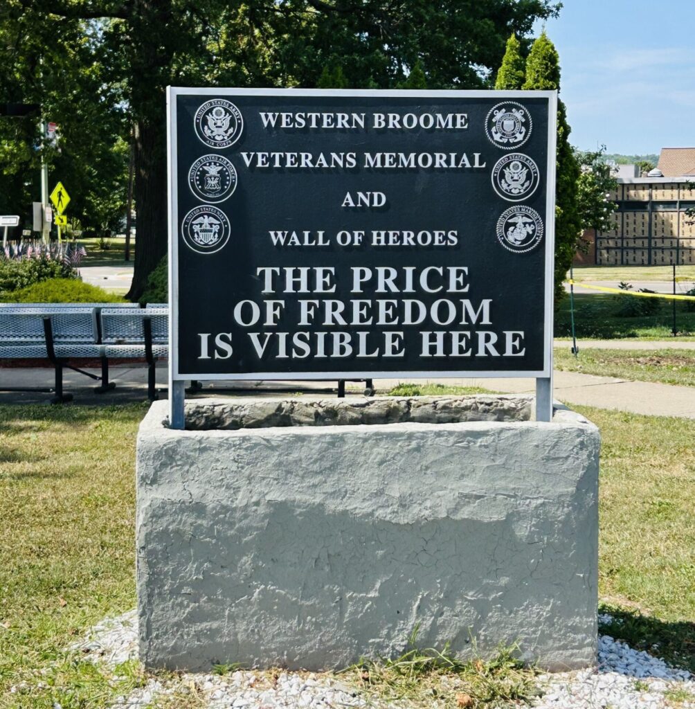 WESTERN BROOME VETERANS MEMORIAL AND WALL OF HEROES MEMORIAL PLAQUE