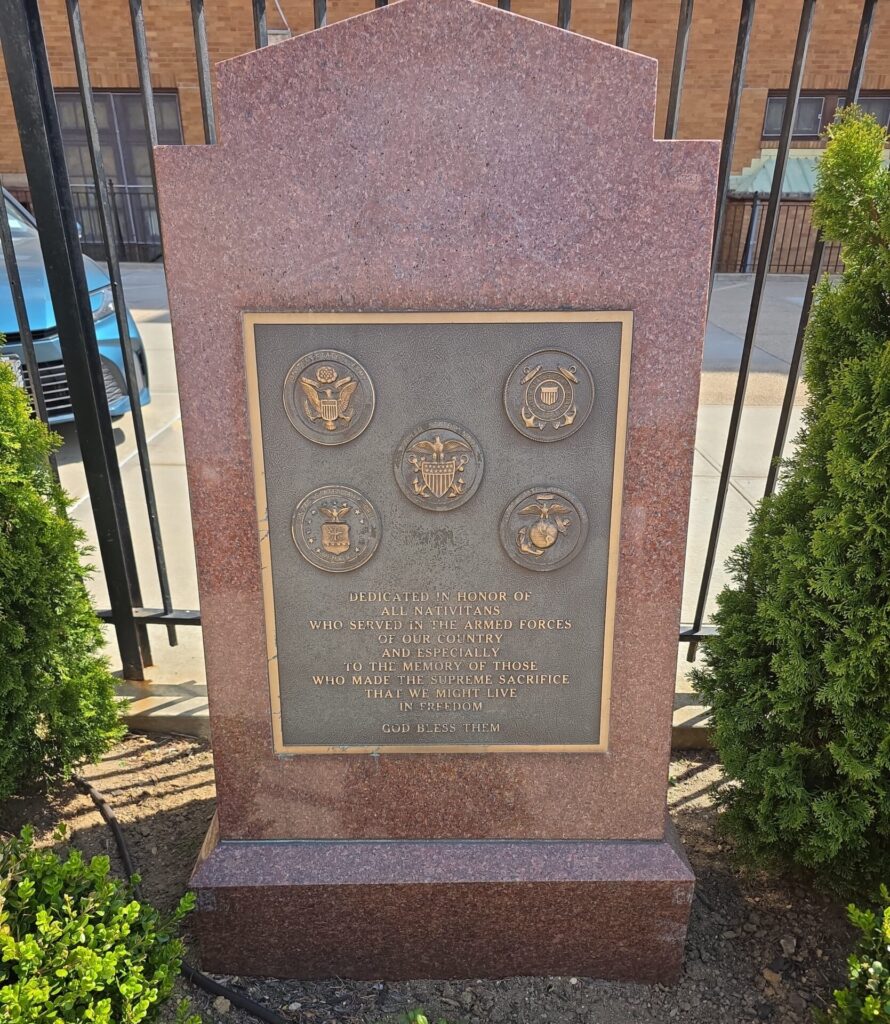 NATIVITY OF THE BLESSED VIRGIN MOTHER ROMAN CATHOLIC CHURCH VETERANS MEMORIAL