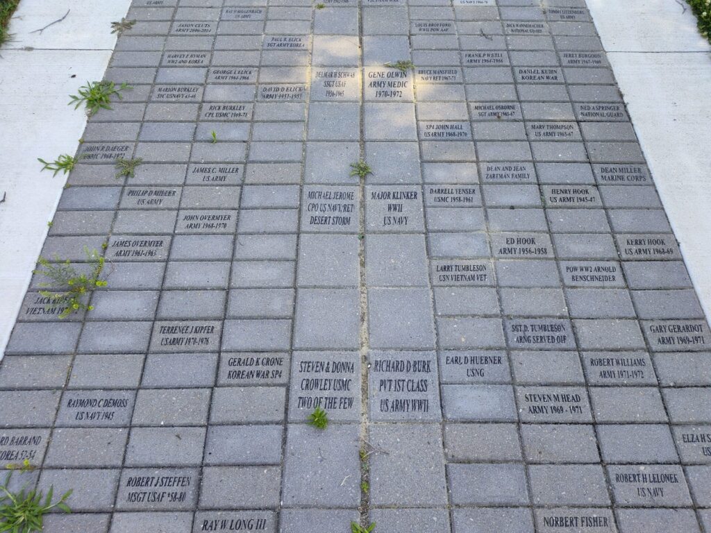 BUCKEYE PARK VETERANS MEMORIAL BRICKS SECTION E