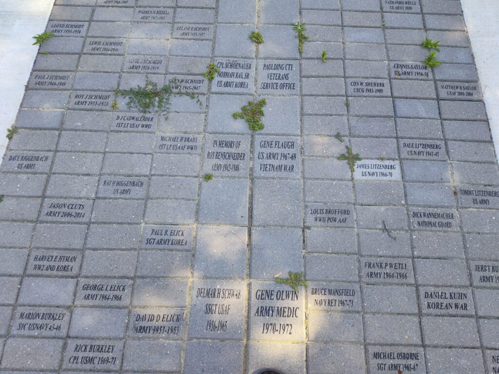 BUCKEYE PARK VETERANS MEMORIAL BRICKS SECTION D