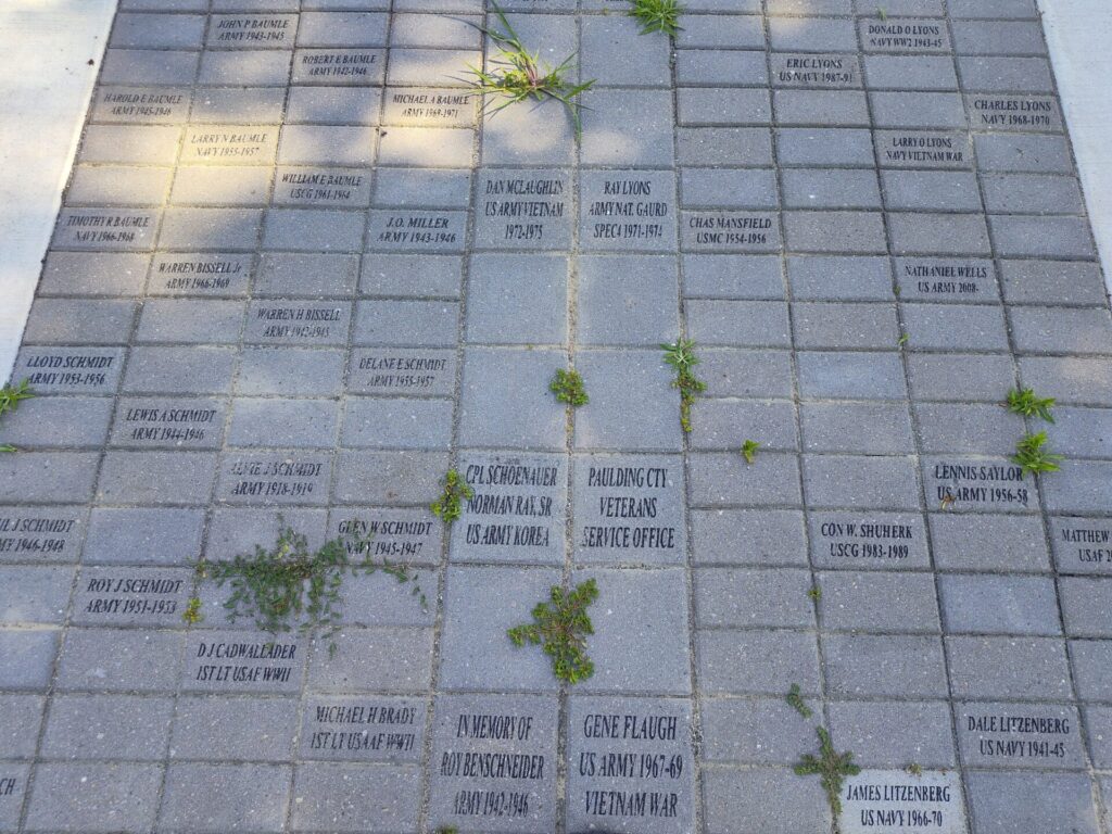 BUCKEYE PARK VETERANS MEMORIAL BRICKS SECTION C