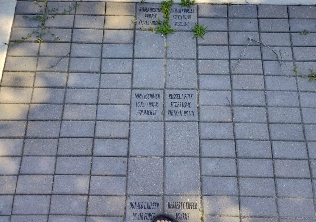 BUCKEYE PARK VETERANS MEMORIAL BRICKS SECTION A
