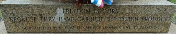WEATHERSFIELD SERVICE MEMBERS WW II TO PRESENT MEMORIAL STONE