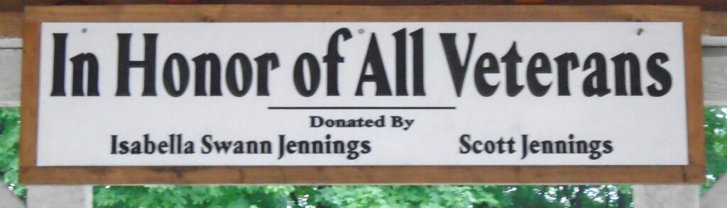 IN HONOR OF ALL VETERANS MEMORIAL GAZEBO PLAQUE