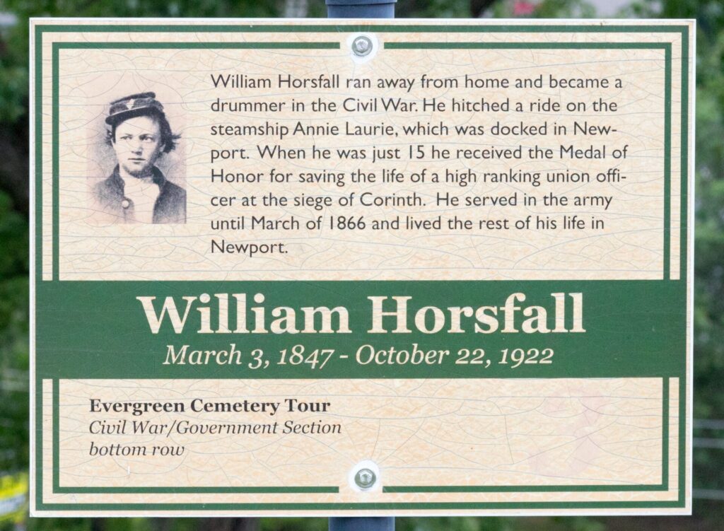 WILLIAM HORSFALL MEDAL OF HONOR WAR MEMORIAL PLAQUE