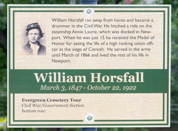 WILLIAM HORSFALL MEDAL OF HONOR WAR MEMORIAL PLAQUE
