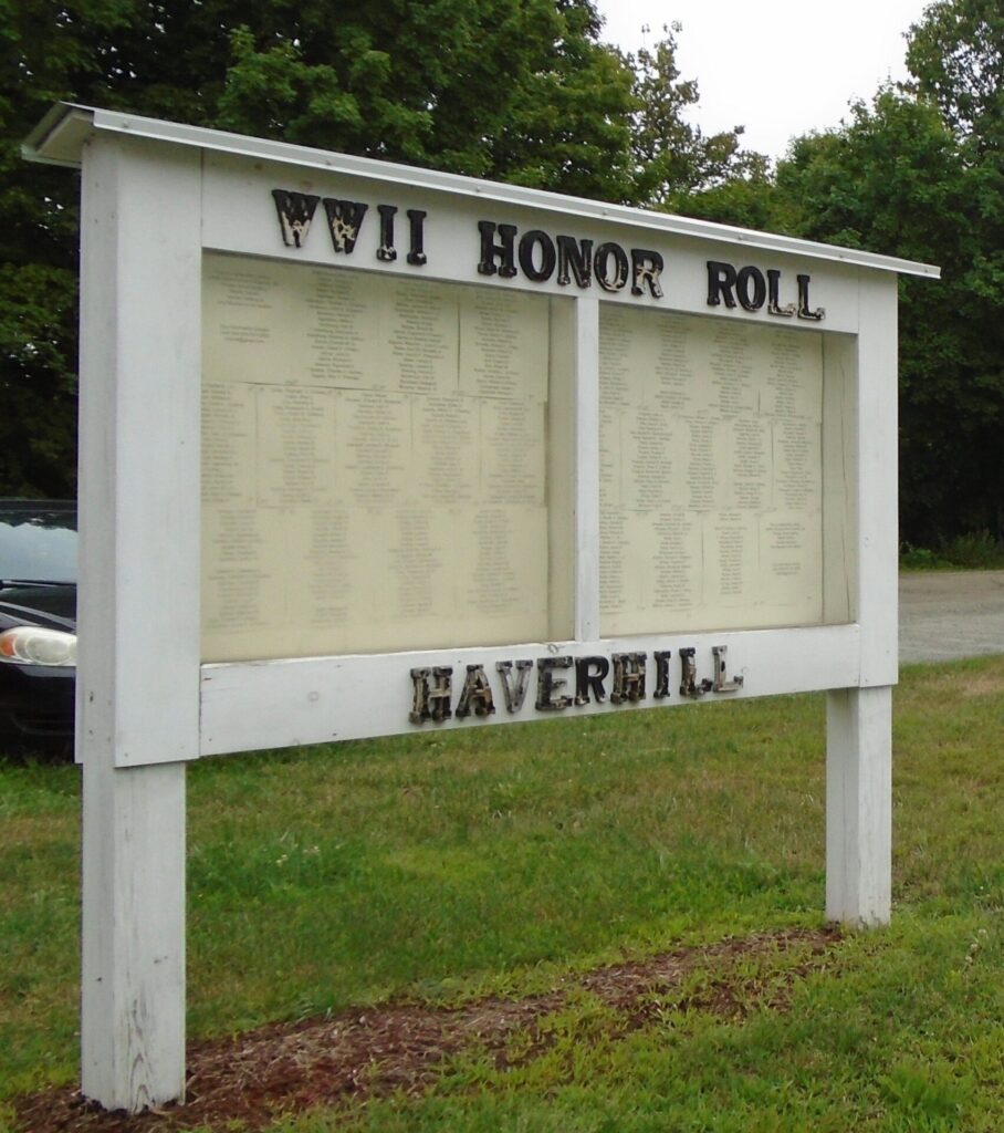 HAVERHILL WW II HONOR ROLL MEMORIAL