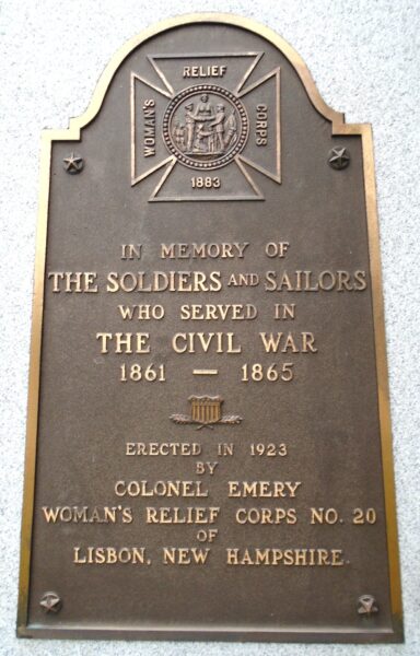 LISBON SOLDERS AND SAILORS CIVIL WAR MEMORIAL PLAQUE