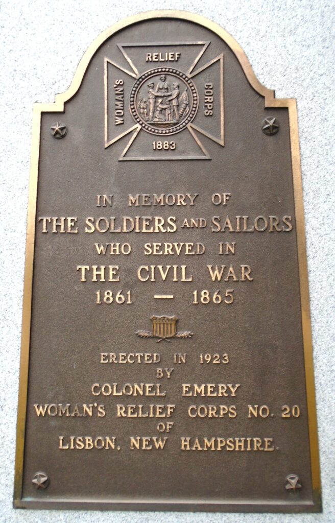 LISBON SOLDERS AND SAILORS CIVIL WAR MEMORIAL PLAQUE