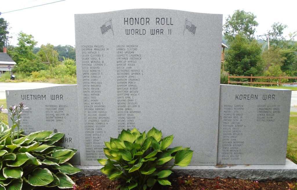 LISBON WAR VETERANS HONOR ROLL MEMORIAL BACK