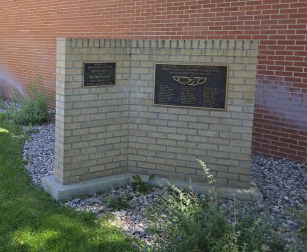 DEDICATED TO THE PLATTE COUNTY SERVICE MEN AND SERVICE WOMEN MEMORIAL