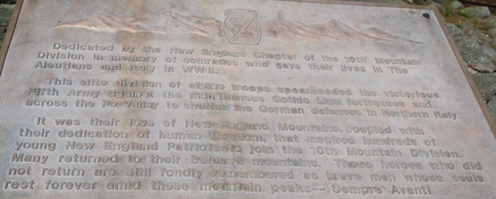 NEW ENGLAND CHAPTER OF THE 10TH MOUNTAIN DIVISION MEMORIAL