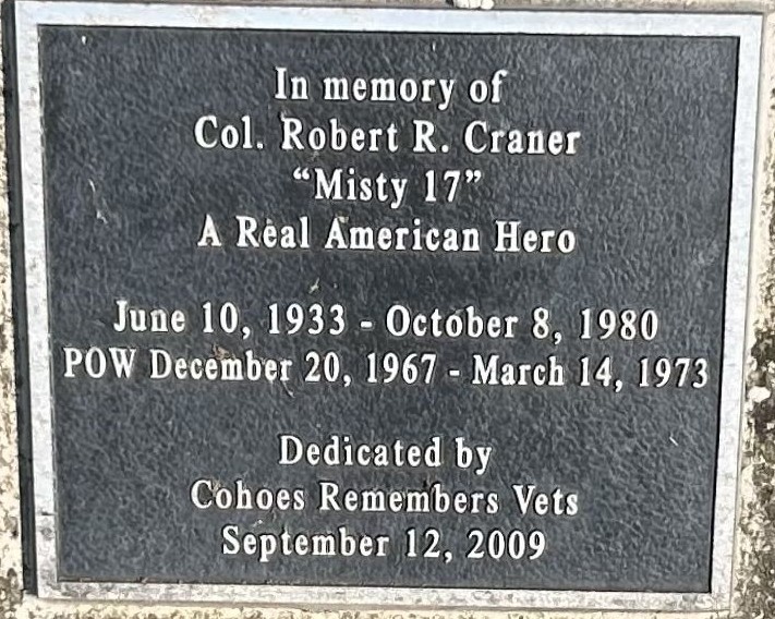 COL. ROBERT R. CRANER WAR MEMORIAL PLAQUE