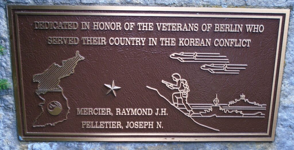 BERLIN KOREAN CONFLICT VETERANS MEMORIAL PLAQUE