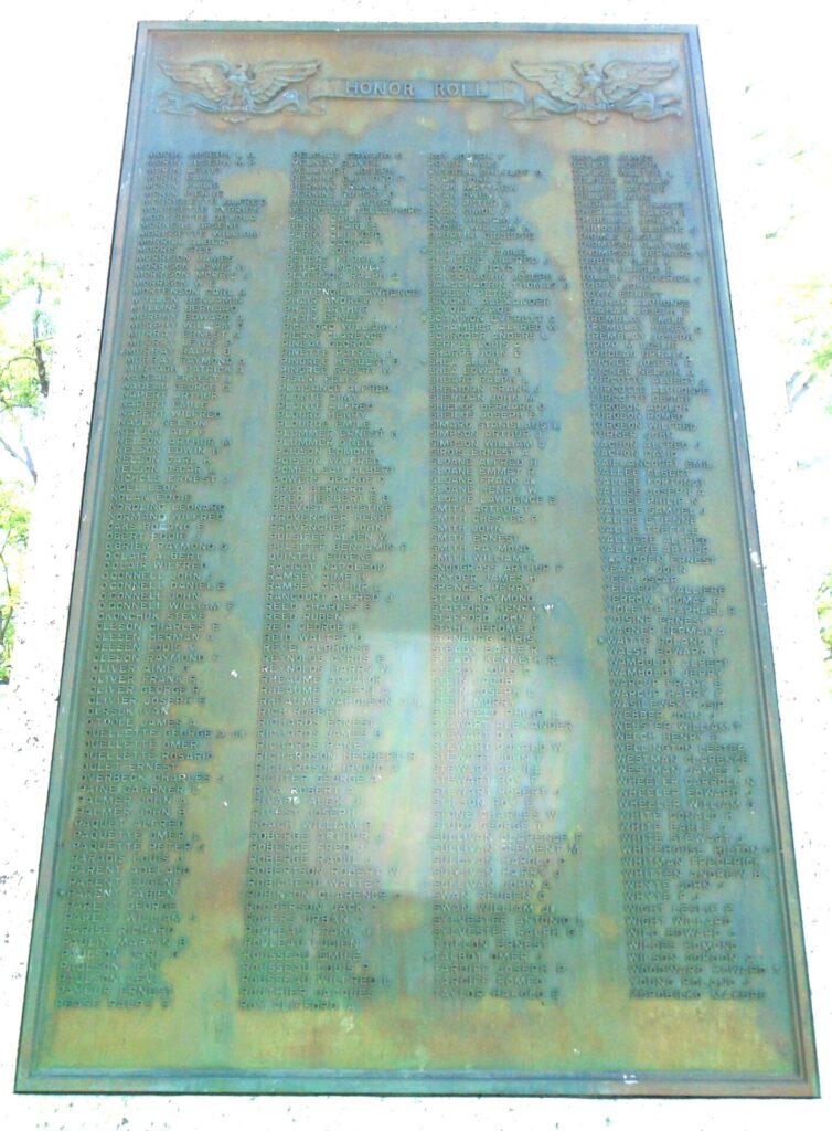 CITIZENS OF BERLIN, NH WORLD WAR MEMORIAL PLAQUE C