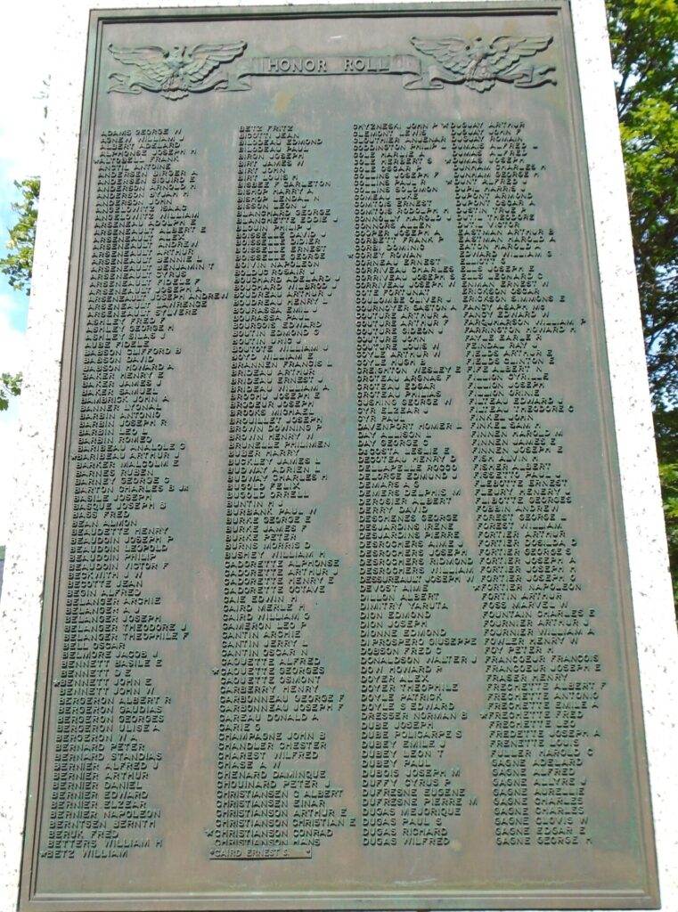 CITIZENS OF BERLIN, NH WORLD WAR MEMORIAL PLAQUE A