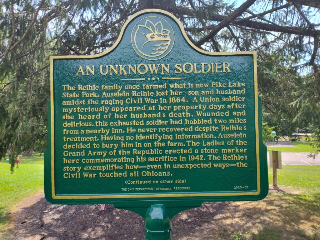 AN UNKNOWN SOLDIER WAR MEMORIAL MARKER FRONT