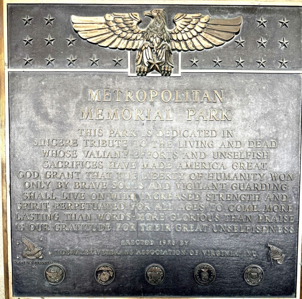 METROPOLITAN MEMORIAL PARK PLAQUE A