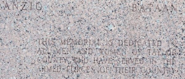 TAYLOR COUNTY ARMED FORCES MEMORIAL STONE A