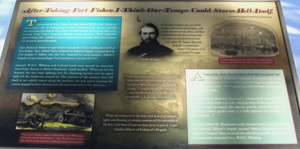 AFTER TAKING FORT FISHER WAR MEMORIAL PANEL