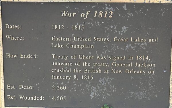 FULTON WAR OF 1812 WAR MEMORIAL PLAQUE