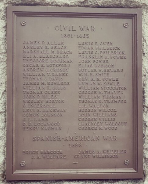 THE MEN OF FARMINGTON TOWNSHIP WAR MEMORIAL PLAQUE C