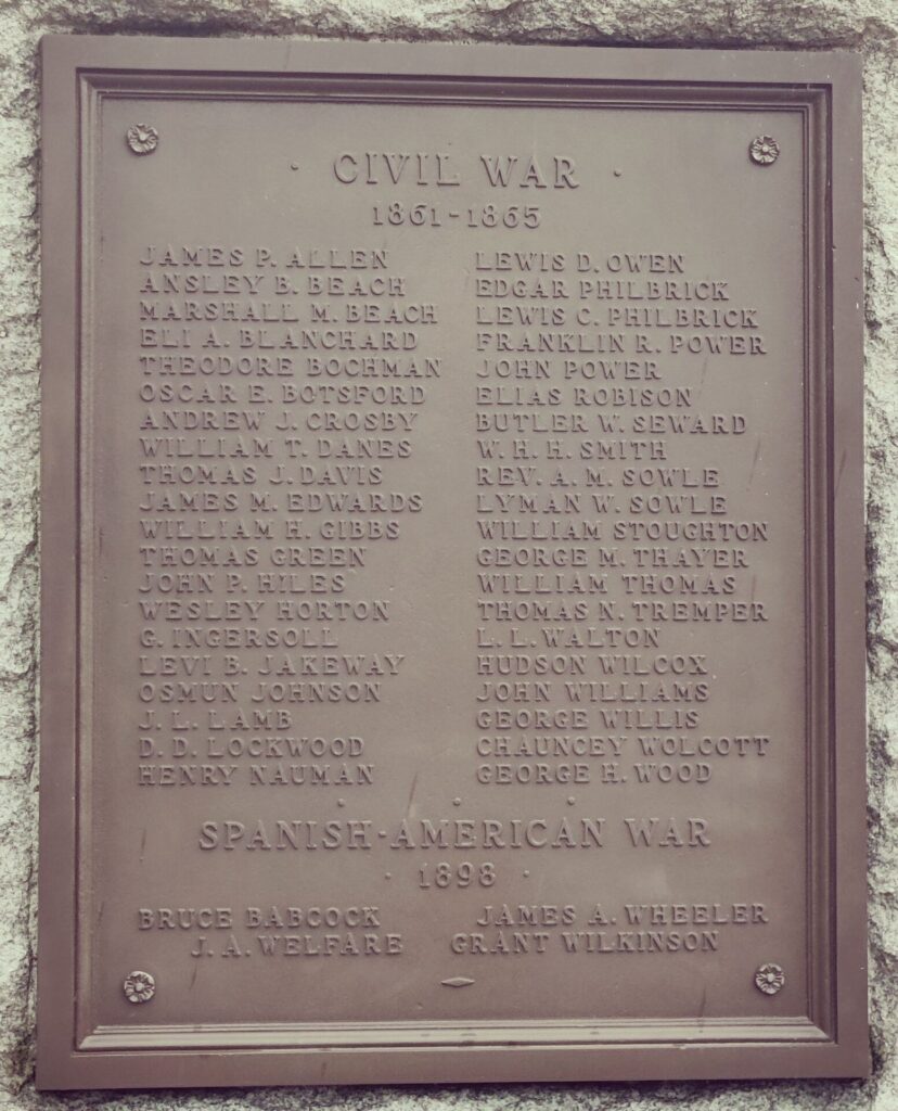 THE MEN OF FARMINGTON TOWNSHIP WAR MEMORIAL PLAQUE C